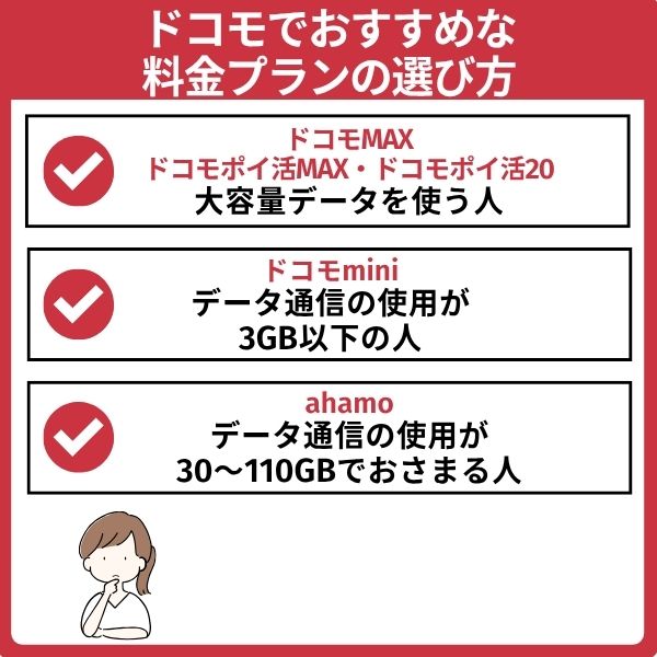 ドコモでおすすめな料金プランの選び方