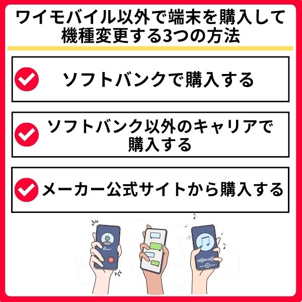 ワイモバイル以外で端末を購入して機種変更する方法