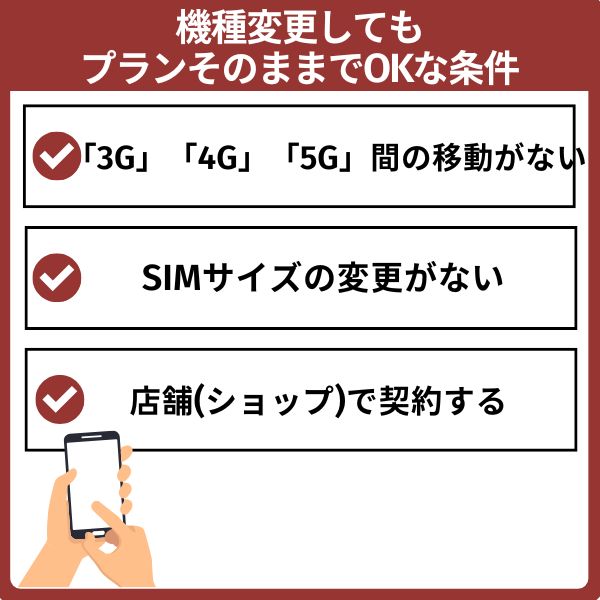【一般論】機種変更してもプランそのままでOKな条件