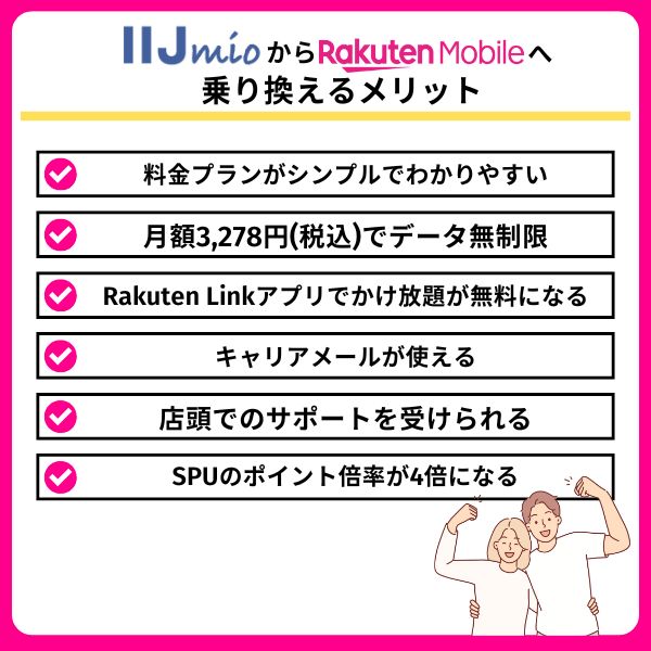 IIJmioから楽天モバイルへ乗り換えるメリット