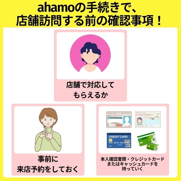 ahamoの手続きで店舗へ訪問する前に確認すること