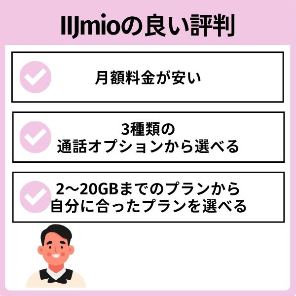 IIJmioの良い評判