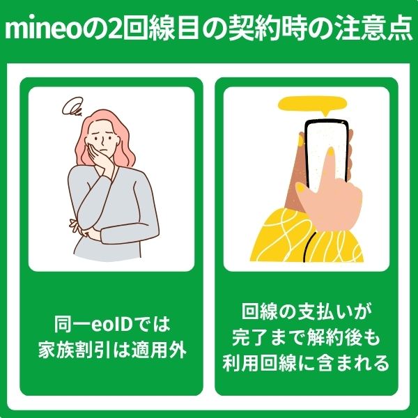 mineoの2回線目に関する注意点