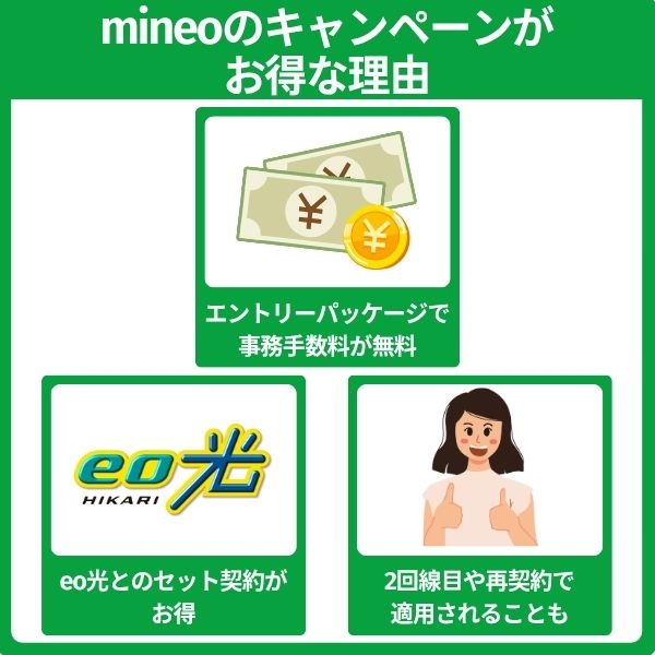 mineoのキャンペーンがお得な理由
