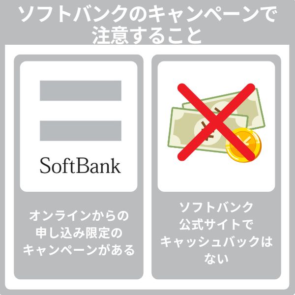 ソフトバンクのキャンペーンで注意すること