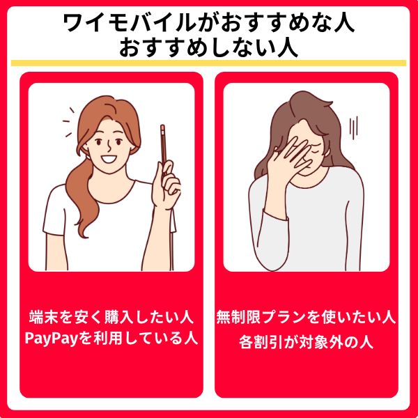 ワイモバイルがおすすめな人・おすすめしない人