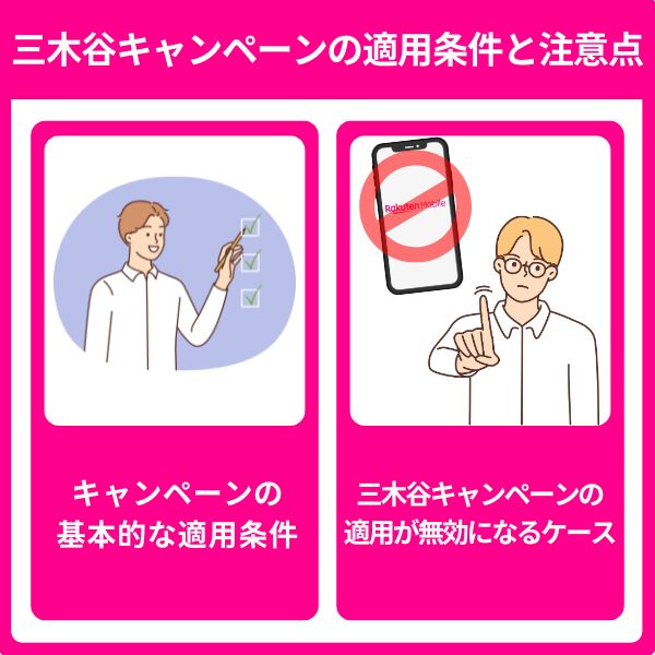 三木谷キャンペーンの適用条件と注意点